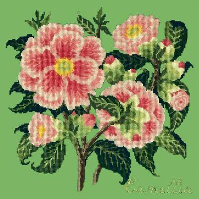 Camellia Needlepoint Kit Kits Elizabeth Bradley Design Grass Green