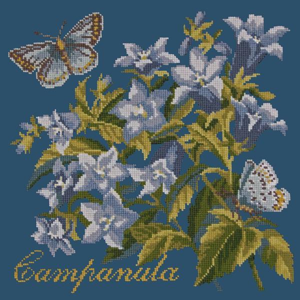Campanula Needlepoint Kit Kits Elizabeth Bradley Design Dark Blue