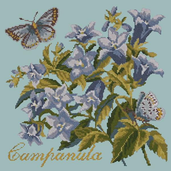 Campanula Needlepoint Kit Kits Elizabeth Bradley Design Pale Blue