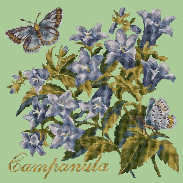 Campanula Needlepoint Kit Kits Elizabeth Bradley Design Pale Green