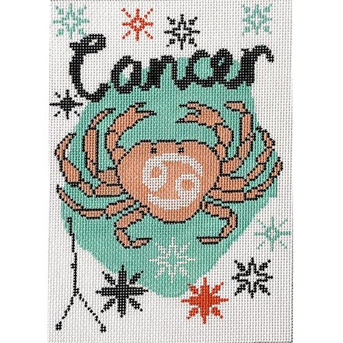 Cancer Zodiac Rectangle Painted Canvas Lee's Needle Art Inc.