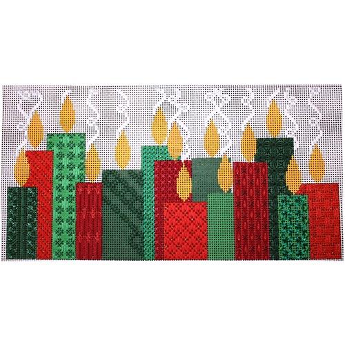 Candles on 18 mesh Painted Canvas A Stitch in Time - 1