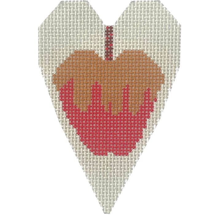Candy Apple Heart Painted Canvas NeedleDeeva