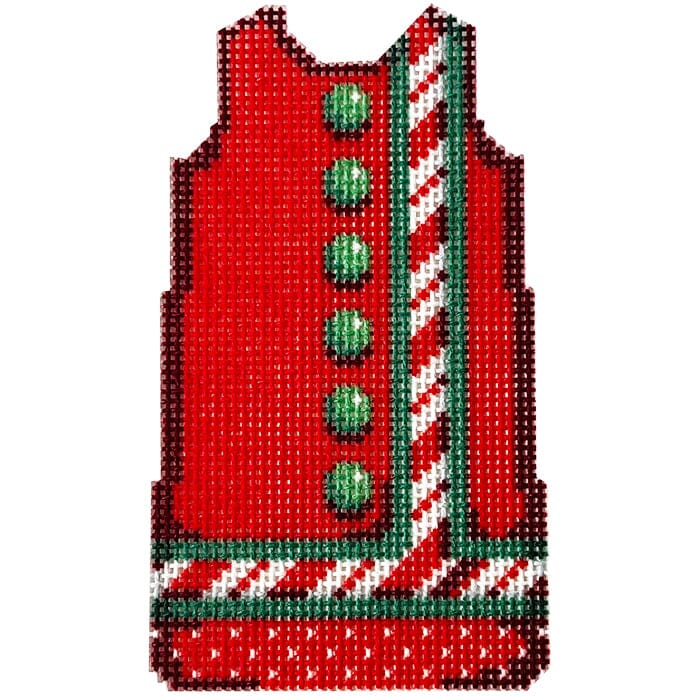 Candy Cane Border Mini Shift Printed Canvas Needlepoint To Go