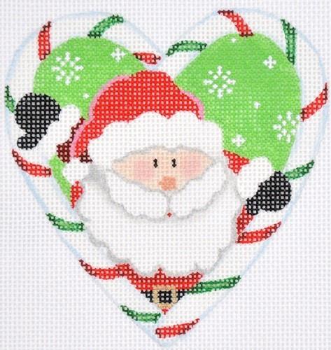 Candy Cane Heart, Santa Painted Canvas Pepperberry Designs - 1