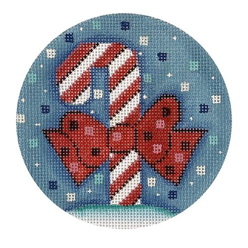 Candy Cane Ornament Painted Canvas Danji Designs - 1