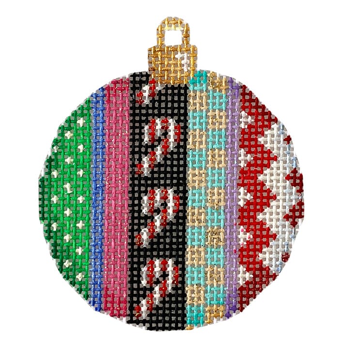 Candy Cane Patterns Mini Ball Painted Canvas Associated Talents - 1