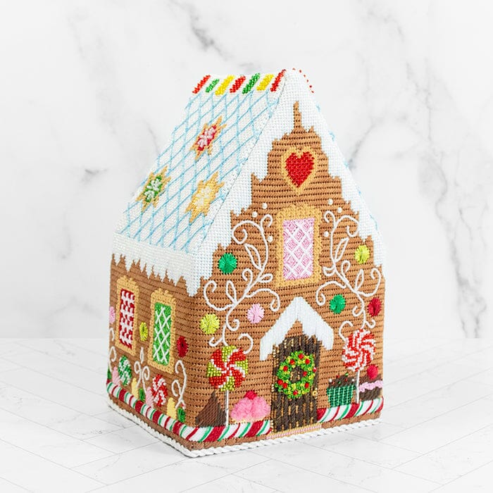 Candy Cottage Gingerbread House Kit & Online Class Online Classes Needlepoint To Go