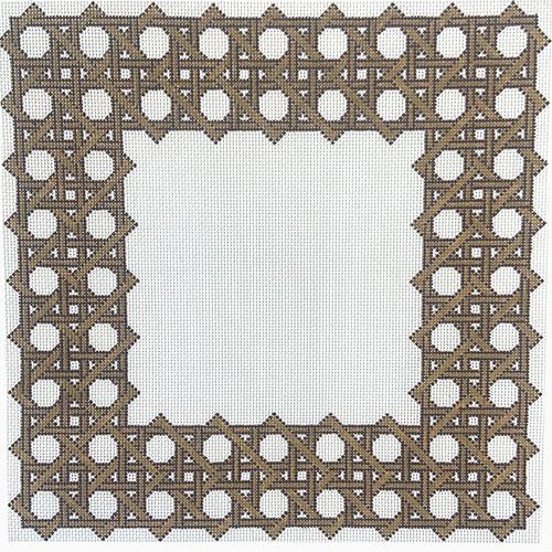 Cane Woven Frame Painted Canvas Alice & Blue - 1