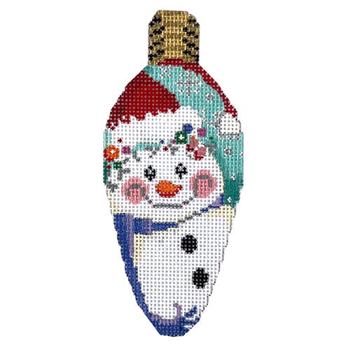 Cap Snowman Light Bulb Painted Canvas Associated Talents