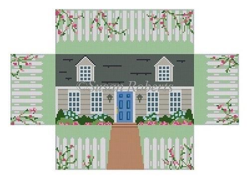 Cape Cod House Brick Cover Painted Canvas Susan Roberts Needlepoint Designs, Inc.