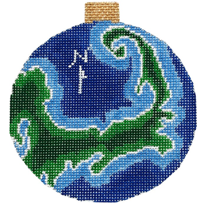 Cape Cod Map Ornament Painted Canvas Ann Kaye Studio - 1