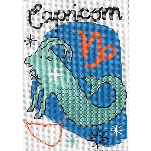 Capricorn Zodiac Rectangle Painted Canvas Lee's Needle Art Inc. - 1
