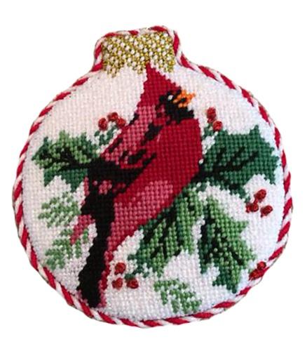 Cardinal Reflection Ornament Painted Canvas Whimsy and grace