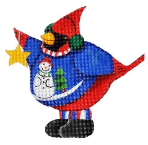 Cardinal with Star Painted Canvas HSN Designs - 1