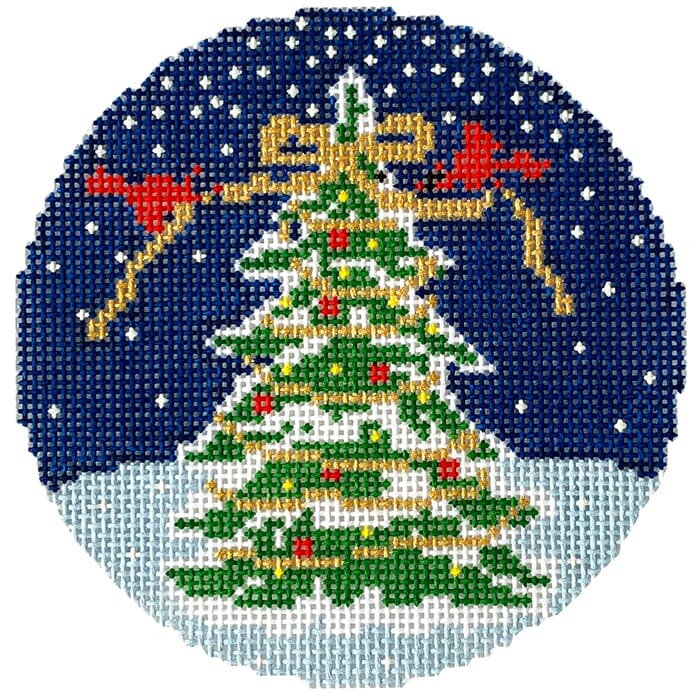 Cardinals Decorating the Tree Painted Canvas Alice & Blue - 1