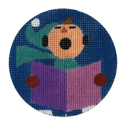 Caroling Boy Ornament Painted Canvas Love You More - 1