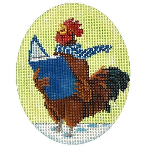 Caroling Rooster Painted Canvas Scott Church Creative - 1