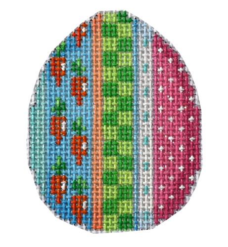 Carrots / Hop Stripe Mini Egg Painted Canvas Associated Talents - 1