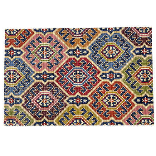 Casablanca KP Geometric Bolster Painted Canvas CanvasWorks - 1