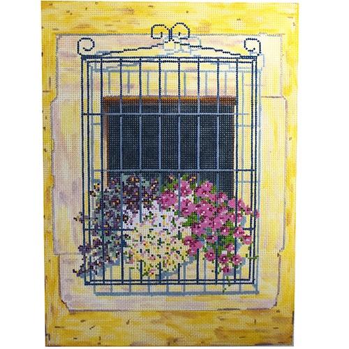 Ceci's Window Painted Canvas The Plum Stitchery