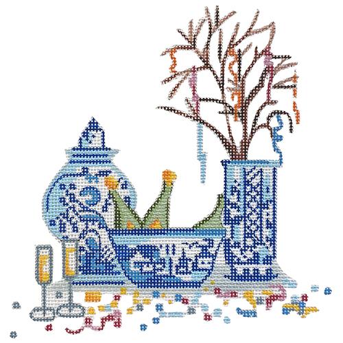 Celebration Table Setting Painted Canvas All About Stitching/The Collection Design