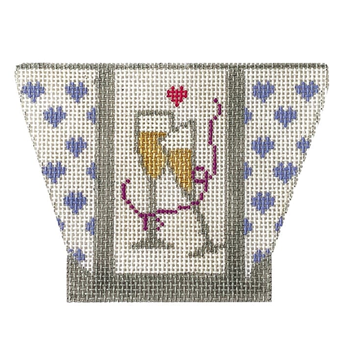 Champagne Flutes Mini Tote Bag Painted Canvas Vallerie Needlepoint Gallery - 1