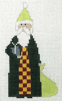 Check Santa Painted Canvas Pippin