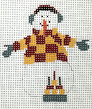 Check Snowman Painted Canvas Pippin
