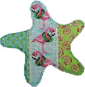 Checks / Flamingos / Swirls Starfish Ornament Painted Canvas Associated Talents - 1