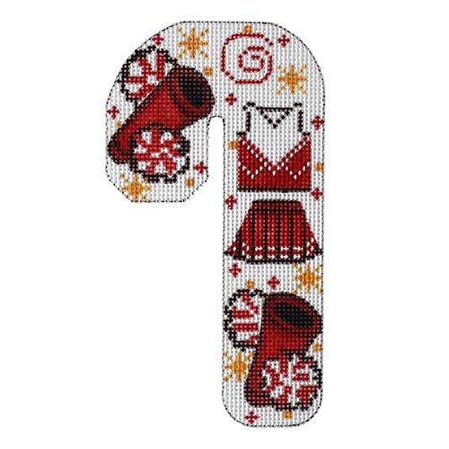 Cheerleader Candy Cane Painted Canvas Danji Designs - 1