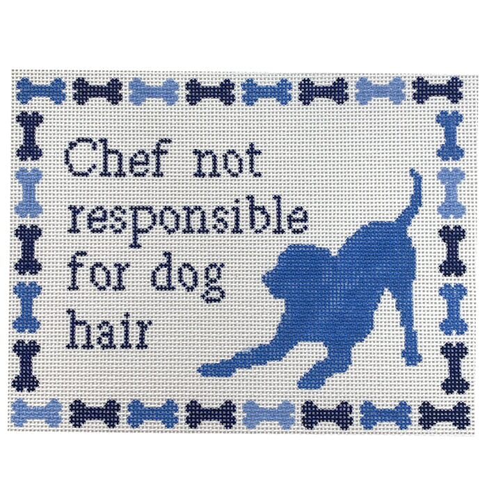 Chef Not Responsible for Dog Hair Painted Canvas Atlantic Blue Canvas
