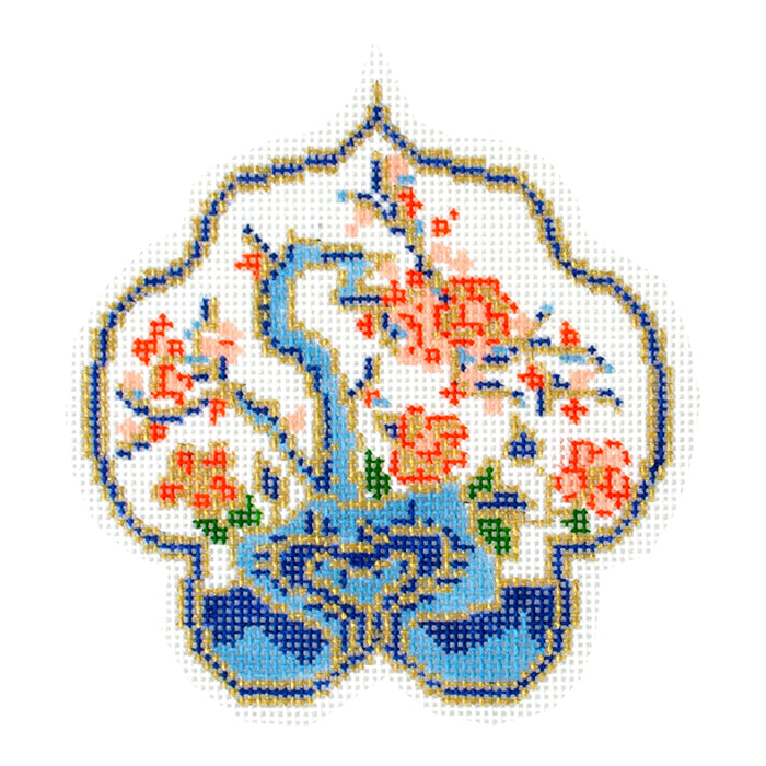 Cherry Blossom Cloisonne Ornament Painted Canvas KCN Designers - 1