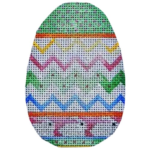 Chevron / Bunnies Egg Painted Canvas Associated Talents