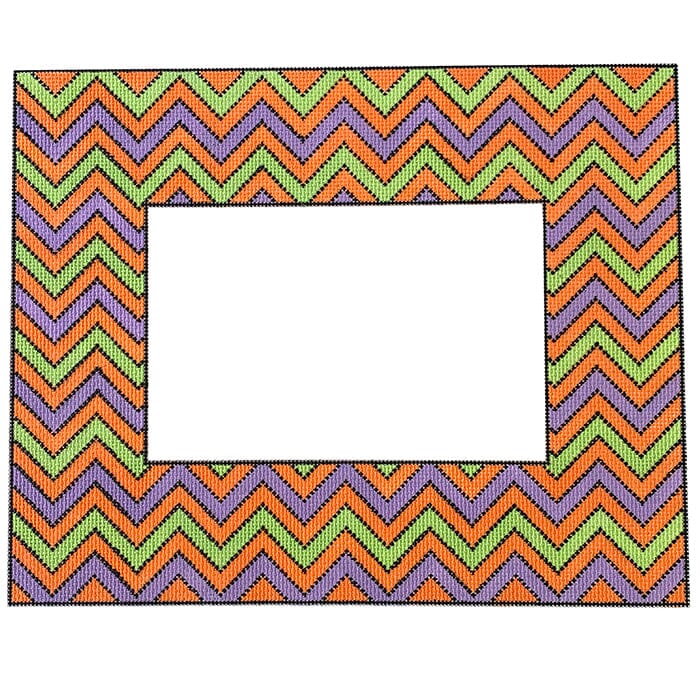Chevron Halloween Frame Painted Canvas Tina Griffin Designs - 1