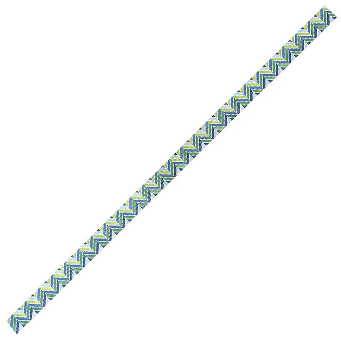 Chevron Multi Blues and Greens Belt Painted Canvas Kristine Kingston - 1