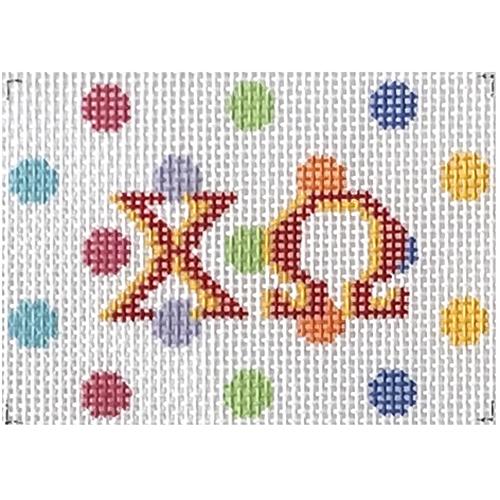 Chi Omega 2x3 Multi Dot Insert Painted Canvas Kangaroo Paw Designs