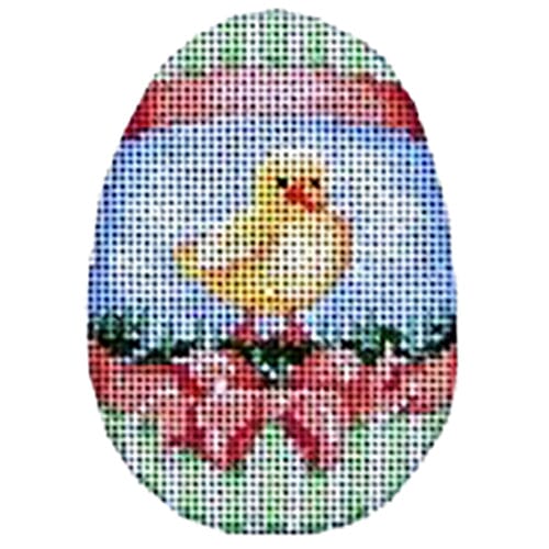 Chick / Peach Bow Egg Painted Canvas Associated Talents