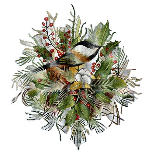 Chickadee Christmas Nest Painted Canvas Melissa Shirley Designs