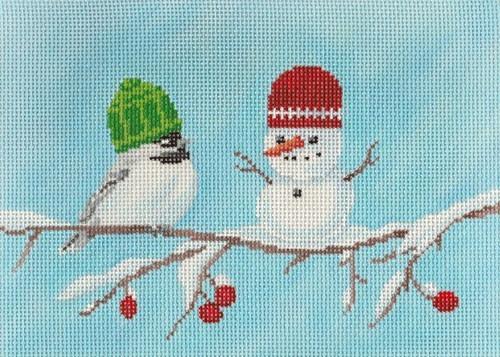 Chickadee's Snowman Painted Canvas Scott Church Creative