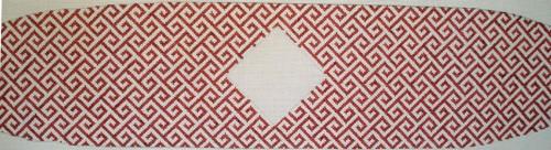 Chinese Fretwork Cummerbund - Red on 13 Painted Canvas The Meredith Collection 