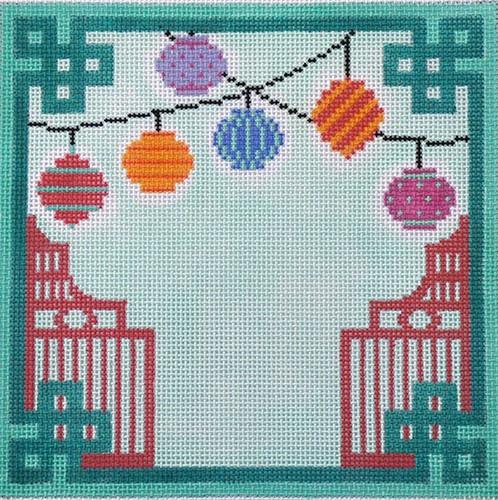 Chinese Paper Lanterns Painted Canvas Kate Dickerson Needlepoint Collections - 1