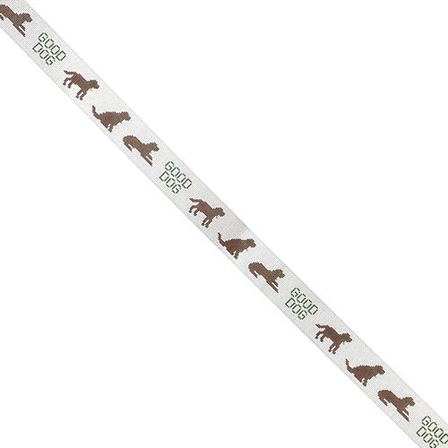 Chocolate Lab Good Dog Belt Painted Canvas Silver Needle - 1
