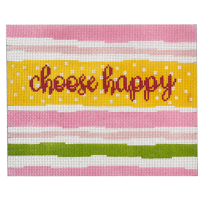 Choose Happy on Stripes Painted Canvas Lauren Bloch Designs
