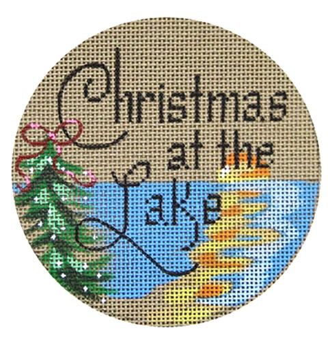 Christmas at the Lake Painted Canvas Danji Designs