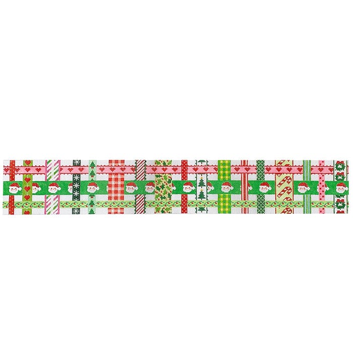 Christmas Basket - Woven Ribbons w/Christmas Theme Painted Canvas Kate Dickerson Needlepoint Collections