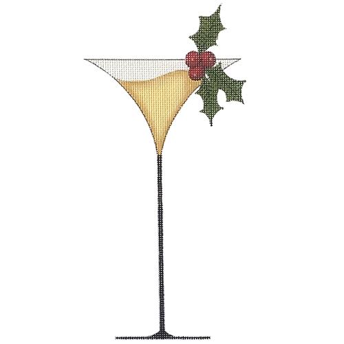 Christmas Cocktail with Holly Needlepoint.Com