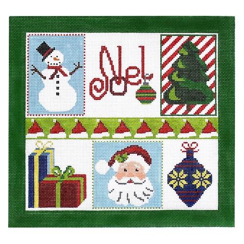 Christmas Collage (ASIT) Painted Canvas A Stitch in Time
