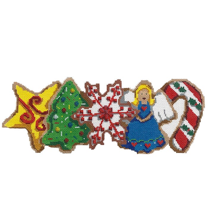 Christmas Cookies Row Painted Canvas Laura Love Designs - 1