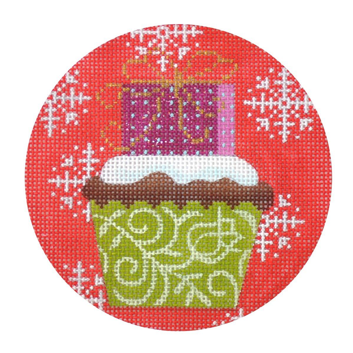 Christmas Cupcake Present Painted Canvas Kirk & Bradley - 1